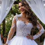 2026 New Wedding Dress Bride Wedding Simple Temperament Long-Sleeved Wedding Spring HZ0517