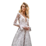 Wedding Dress 2026 New Sexy Lace Long Sleeve Dress Evening Dress White HZ0517