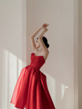 The Bride's High-Level Temperament Red Light Luxury Back Door To Show Thin Toasting Small Man Engagement Dress Back Door HZ0517