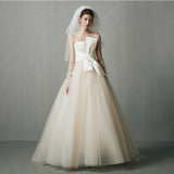 2026 New Simple Light Wedding Dress Pregnant Women High Waist Thin Bows Together To Go Out Yarn Noodle Wedding Dress Size Fairy HZ0517