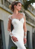 New Wedding Dress New Word Shoulder Fishtail Thin Bride Married Simple Tail Wedding Dress HZ0517