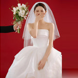 2026 New Breast-Shape Wedding Dress Showing Thin Princess Ponpong Skirt Super Xian Sen System French Bride Go Out Yarn Travel Shot HZ0517