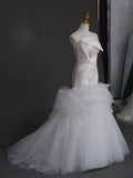 Brassed Fishtail Mesh Wedding Dress Dress Dress Small-Sized Bridal Main Yarn Toast Banquet New Outdoor HZ0517