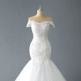 Light Main Wedding Dress Woman 2026 New Word Shoulder Bride Goes Out Super Xiansen Simple Tail HZ0517