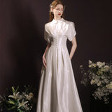 Bride Light Wedding Dress 2026 New License Wedding Art Exam Annual Dinner Vintage Temperament White Small Dress Dress Dress Girl HZ0517