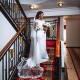 French Lace Light Wedding Dress 2026 New Bridal Shoulder High-End Long-Sleeved Welcome Out Of The Yarn Fishtail Dress HZ0517