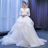 Wedding Dress Super Fairy Bride Wedding High-Waist Korean Tail Wedding Yarn Art Test Solo Punt Skirt Dress HZ0517
