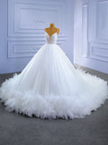 Wedding Main Wedding Dress 2026 New Bride Wedding Yarn Sexy Slings Slings Solo Poncho Dress Dress Woman HZ0517