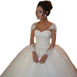 Bridal Skin Color Net Long Sleeve Wedding Dress Embroidered Simple Round And Round Sexy 2026 New Wedding Dress HZ0517