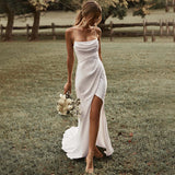 French Sling Light Wedding Dress 2026 New Bare Back Dress Bridal Textured Yarn Yarn Small Tail Summer HZ0517