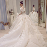 Starry Sky Main Wedding Dress 2026 New Bridal Temperament French Word Shoulder Long Tail Sen System Super Fairy Dream Small HZ0517