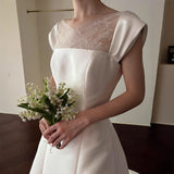 Korean Light Wedding Dress 2026 Bride Simple Dens, High-End Feeling Out Of Gauze Forest Dragged White Dress Skirt HZ0517
