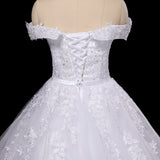 One-Word Shoulder Lace Wedding Dress 2026 New Main Wedding Dress Fairy Dream Tail Bride Wedding Dress HZ0517