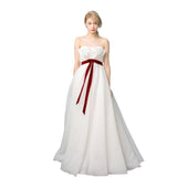 2026 New Breast-Shape Thin And Light Wedding Dress Pregnant Women High-Waisted Bride Go Out To The Bow Sweet HZ0517