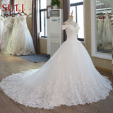 2026 New White Ball Dress Wedding Dress Retro Large Size Lace Wedding Dress HZ0517