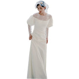 French Light Wedding Dress Long Sleeves And Tails Simple Travel Shot White Thin Lace Premium Sense Of The New Bride Out Of The Yarn HZ0517