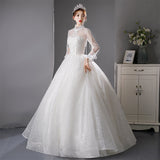 Light Wedding Dress 2026 New Temperament Bridal Bridal Dress Long-Sleeved Super Fairy Dream Simple Princess Dress HZ0517
