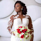 African Fishtail Wedding Dress 2026 New Long-Sleeved Lace Tie Bridal Wedding Dress Spring HZ0517