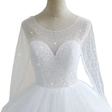 Bride Main Wedding Dress 2026 New Temperament Large-Size Tail Tug Sen Series Long Sleeve HZ0517