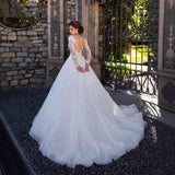 New Wedding Dress 2026 New WISH Sexy Round Neck Long Sleeves Fluffy Skirt HZ0517