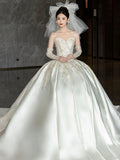 Sing Noodle Brawn Dress 2026 New Spring Bridal High Texture Big Tail Small Man French Yarn HZ0517