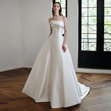 French-Style Linden Light Wedding Dress 2025 New Bridal Simple Niche High-End Feeling Out Yarn Tail White Dress Dress HZ0517