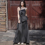 Black Evening Dress Female Senior Sense Light Luxury Banquet Temperament Brat Dress Host Art Exam Dress Dress Dress HZ0517