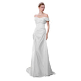 French-Style Linden Face Shoulder Light Wedding Dress Bride Simple Go Out Yarn Super Xian Sen System Body Fishtail White Dress Dress HZ0517