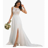Wedding Dress 2025 New White Bride Open Fork Bare Back Small Tail Dreamy Sen Wedding Dress HZ0517