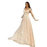 Deep V-Tailed Wedding Dress Long Sleeves In The Spring Of 2026 New Tug-Tail Slim Slim Sexy Simple Travel Shot HZ0517