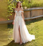 Bridal Wedding Temperament New Word Shoulder Lace Embroidery Waist Thin Tail Dress A Dress Dress HZ0517