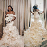 Fashion New Wedding Dress Braided Heavy Industry Lotus Leaf Side Bridal Dress Wedding Dinner Party HZ0517