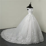 Main Wedding Dress 2026 Spring New Lace Embroidery One-Word Shoulder Bride Wedding Wedding Dress HZ0517