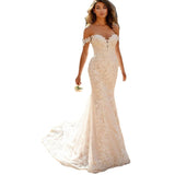 2026 New Shoulder Lace Short Sleeves Thin Dress Drag Floor Wedding Dress New HZ0517