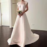 Korean Light Wedding Dress 2026 Bride Simple Dens, High-End Feeling Out Of Gauze Forest Dragged White Dress Skirt HZ0517