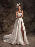 Smear The Chest Thin High-Quality Textured Densate Wedding Dress Tail 2026 New Bridal Fork Simple Temperament Go Out Yarn Light HZ0517