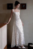 French Certificate Registration Light Wedding Dress High-End Dress Temperament Banquet Sling Lace Engagement Dress Dress HZ0517