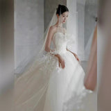 French Light-Storbed Wedding Dress Yarn High-Quality 2026 New Bridal Small High-End Sen System Simple HZ0517