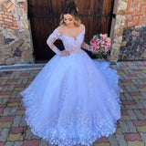2026 New Women's Evening Dress Dress Long-Sleeved Solid Color Perspective Lace Bridal Wedding Dress HZ0517