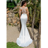 Banquet Evening Dress New Fashion Sexy Perspective Leak Back Fishtail Big Tail Wedding Dress Summer HZ0517