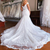 Wedding Dress 2026 Spring New Shoulder Wedding Dress With Water-Soluble Lace Tail Wedding Dress HZ0517