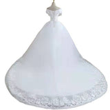 One-Word Shoulder Main Wedding Dress 2026 New Tuxo Court Wedding Dress Bridal Hus Down Yarn HZ0517