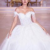 Temperament Wedding Dress Shoulder Lace 2026 New Elegant Tulle Bridal Wedding Dress Sweet Princess Wedding Dress HZ0517