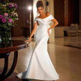 Temperament Light Wedding Dress Fashion Shoulder Temperament High-End Slim Fish Tail Slimy Dress 2026 HZ0517