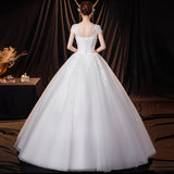 One-Word Shoulder Wedding Dress 2026 New Temperament Bride Simple Atmospheric Princess Dress With Thin And Light Wedding Dress HZ0517