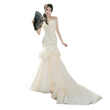 French-Style Lint-Light Wedding Dress 2025 New Bride Wedding Brased Fishtail Go Out Of The Yarn With A Simple Welcome Yarn HZ0517