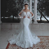 2026 New Wedding Dress Sexy Deep V-Neck Fishtail Wedding Dress Lace Wedding Dress HZ0517