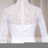 Korean-Style Vertiny Light Wedding Dress Bride With A Word Shoulder Long Sleeves Thin New Main Yarn Simple Retro Tailed Dress HZ0517