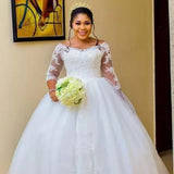 Wedding 2026 New Bride Wedding Shoulder Long-Sleeved Lace African Bride HZ0517