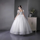 Main Wedding Dress Bride 2026 New Large Tailed Girl Small Man French Heavy Industry Summer Shoulder Court Style HZ0517